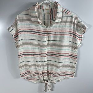 NWT Weatherproof Vintage‎ Ladies' Tie Front Top XS